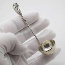 Vintage Italian Handmade Genuine Silver Cherry / Olive Mini Ladle Miniature - $20.98