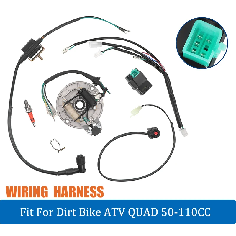 1 set Full Complete Electrics Wiring Harness Motorcycle ATV Quad Parts For Kick  - £223.14 GBP