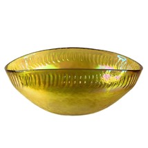 Yalos Casa Murano Art Glass Bowl Gold Yellow Irridescent Lustre 12” Ital... - £84.92 GBP