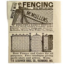 McMullen Woven Wire Rope Fence 1894 Advertisement Victorian Chicago ADBN... - £7.87 GBP