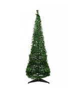 6&#39; Green Tinsel Pop-Up Artificial Christmas Tree, Unlit - £133.71 GBP