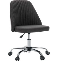 Armless Office Desk Chair, Adjustable Swivel Chair with Wheels for Small... - $93.05