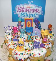 Nick Jr. Shimmer and Shine Cake Toppers Set of 17 Fun Figures and Genie ... - $15.95