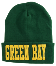 Green Bay Men&#39;s Winter Knit Pom Beanie Toboggan Hat Cap Green/Gold/White - £11.94 GBP