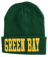 Green Bay Men&#39;s Winter Knit Pom Beanie Toboggan Hat Cap Green/Gold/White - £11.95 GBP