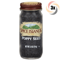 3x Jars Spice Islands Poppy Seed Flavor Seasoning | 2.6oz | Fast Shipping - £23.37 GBP