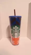 24 Ounce Starbucks Double Wall Insulated Plastic Cup With Straw 9" Tall - $6.00