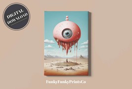 PRINTABLE wall art, Sci Fi Eye - Dali inspired, Portrait | Digital Download - £2.74 GBP
