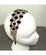 Women&#39;s Gold Tone Chunky Black &amp; Clear CZ Jeweled Headband - $19.99