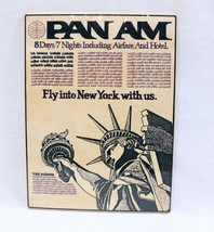 ORIGINAL Vintage Pan Am Airlines New York 9x12 Advertisement Signed Arti... - $79.19