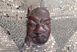 African tribe totem, handmade, hand carved wooden totem, vintage totem - $50.00