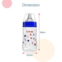 Luv Lap Anti-Colic Wide Neck Natura Flo Baby Feeding Bottle, 250ml, New ... - £8.91 GBP