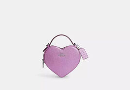 Stylish Coach Heart Women's Crossbody Bag - Silver/Metallic Lilac (CP020) - $196.98