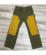 BDG Double Knee Jeans Womens 32 Carpenter Colorblock Green Yellow Cotton... - $28.78