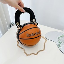 Fashion Round Basketball Shaped Bag Vintage Womens Shoulder Bag PU Leather Girls - £27.30 GBP