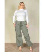 Plus Size Drawstring Waist Parachute Pants_ - $19.00