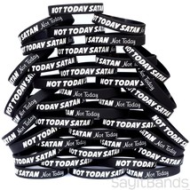 100 of Not Today Satan Bracelets - High Quality Silicone Wristbands - £45.65 GBP