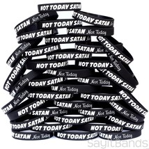 100 of Not Today Satan Bracelets - High Quality Silicone Wristbands - £46.54 GBP