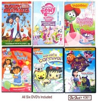 Lot of 6 Children&#39;s DVDs Animated Movies, Dora, Meatballs, Nickelodeon etc  used - $16.95