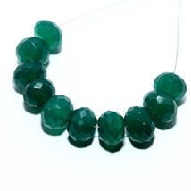 Green Onyx Faceted Rondelle Bead Briolette Natural Loose Gemstone Making Jewelry - £6.95 GBP