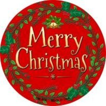 Merry Christmas Novelty Metal Mini Circle Magnet - $17.72 CAD