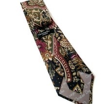 DIOR Christian Dior Designer Men&#39;s Paisley Print Tie 100% Silk Vintage 4in Wide - £7.58 GBP