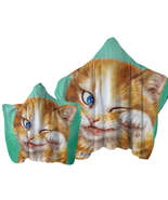 Paintings of Cute Ginger Cat over Green Towel with Hood - $33.90+