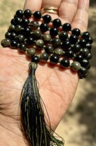 8 mm Rnd 108+1 Beads Original GOLDEN OBSIDIAN Jaap Rosary Japa Mala Energized - £23.06 GBP