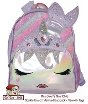Miss Gwens Gisel OMG Lavender Sparkle Mermaid Unicorn School Backpack New w tags - £31.81 GBP