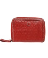 Coach Womens Full Zip Wallet Phone Card Case Red Monogram Signature 5.5x... - £16.00 GBP