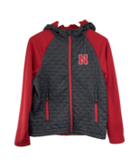 Colosseum Red Black Nebraska Quilted Hooded Jacket Unisex Size L - $51.73 CAD