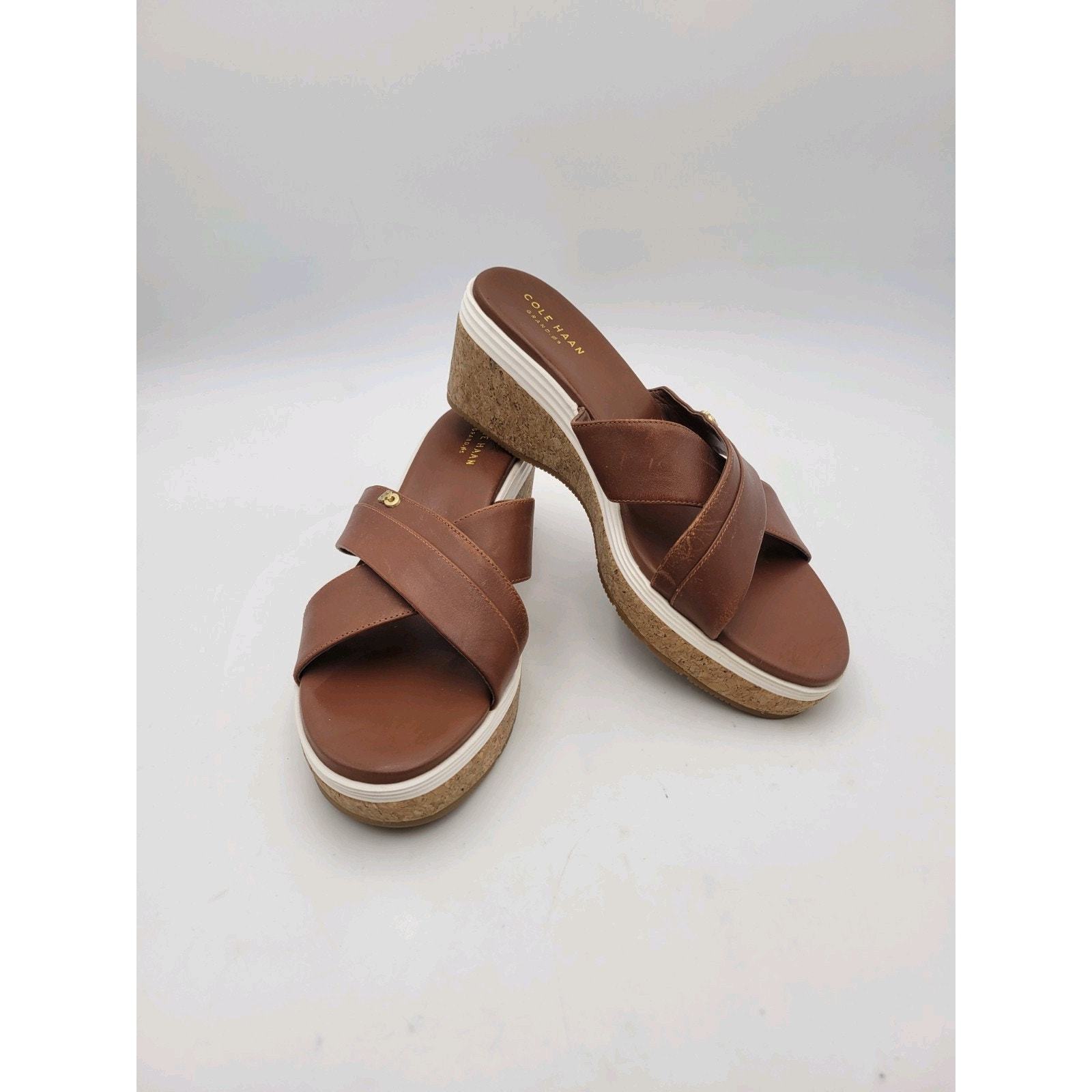 Cole Haan Briella Grand OS Brown Sandal Wedge Slide SZ 8 B Item image 13
