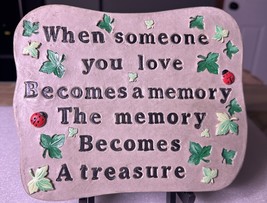 &quot;When someone you love become a memory...&quot; Wall Plaque - Lady Bugs &amp; Maple Leave - £14.24 GBP