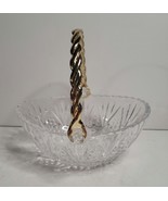 Mikasa Glass Basket Candy Dish with Gold Handle - $17.00