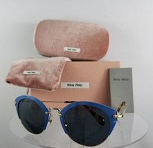 Brand New Authentic MIU MIU SMU 53R VAD-1A1 Sunglasses Blue Gold Frame - £103.51 GBP