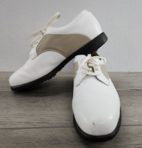 Women's Nike Golf Verdana Last 192093-122 White/Tan Leather Golf Shoes - Size 8 - £19.32 GBP