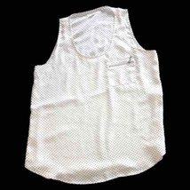 MAURICES Women Medium Polyester White &amp; Black Polk-A-Dot Tank Top Dress Shirt - £9.43 GBP