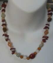 Multi-color Glass Stone Trade Bead Necklace 18.5" - $55.69