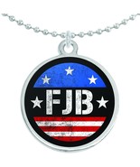 FJB Stars And Stripes Round Pendant Necklace Beautiful Fashion Jewelry - £8.62 GBP