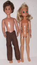Vintage Mattel The Sunshine Fun Family Mother &amp; Father 1977 Mom &amp; Dad Dolls - £9.30 GBP