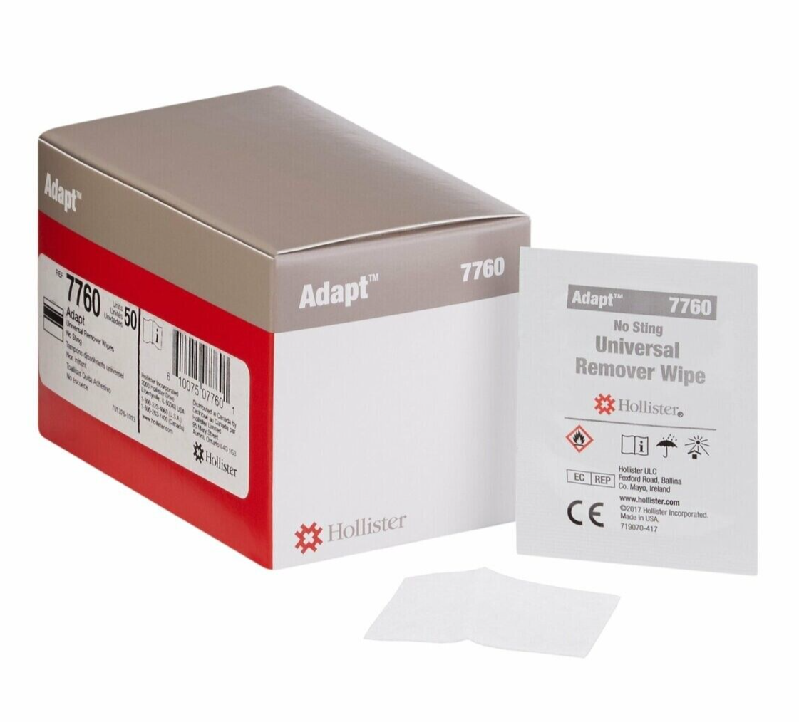 Hollister Adapt 7760 Universal Adhesive Remover Wipes Box of 50
