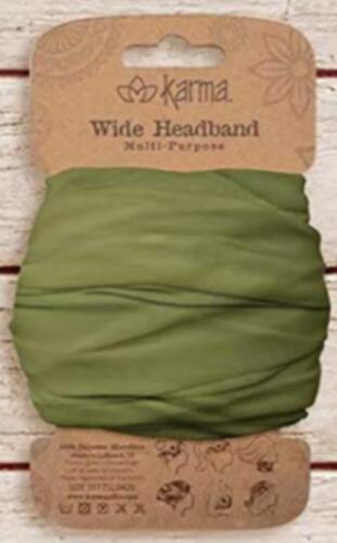 New KARMA GIFTS Women's WIDE HEADBAND Green Versatile Poly Boho Wrap MADE IN USA