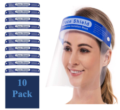 10 Pack Safety Face Shield, All-Round Protection With Headband Clear Ant... - £10.37 GBP