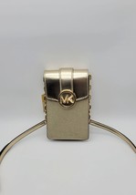 Michael Kors Carmen Small NS Phone Crossbody Handbag Pale Gold - $68.56