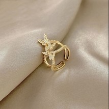 18K Gold Plated Adjustable Butterfly Ring for Women - £9.43 GBP