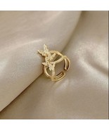 18K Gold Plated Adjustable Butterfly Ring for Women - £9.55 GBP