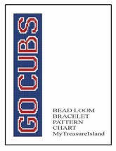 Chicago Cubs Bracelet Go Cubs Bead Loom Sports Bracelet Pattern PDF BP_98 - £4.79 GBP