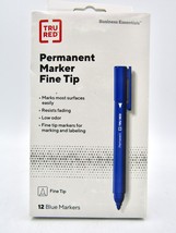 TRU RED Permanent Markers Fine Tip BLUE TR54536 - (12 Pack) - NEW - $11.83