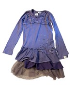 Naartjie Kids Purple Long-Sleeve Layered Dress XXL 8 Years NWT - $421.12 MXN
