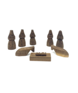 9 Piece Nativity Set Carved Wooden Christmas  Figures Vintage? - €34,63 EUR
